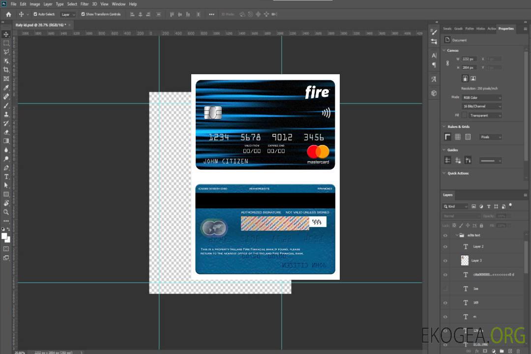 Carte Mastercard de la banque Ireland Fire Financial template